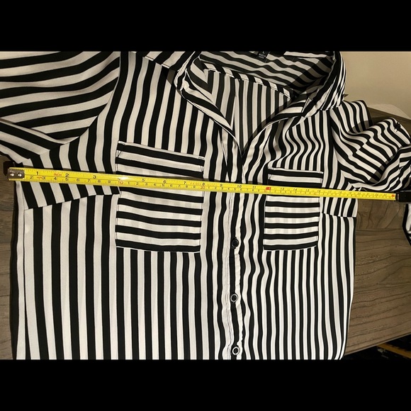 My Michelle black and white striped button down shirt - Picture 4 of 8